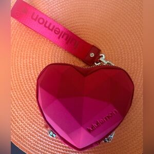 lululemon athletica Oxford red Heart Wristlet limited edition